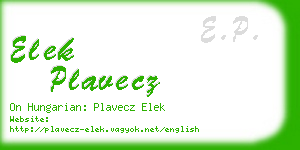 elek plavecz business card
